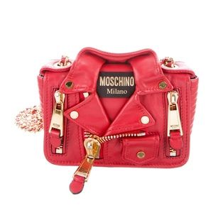 Moschino Leather Biker Jacket Crossbody